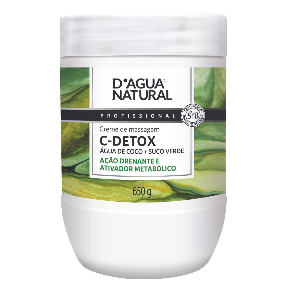 Creme de Massagem C-detox D'Água Natural 650g