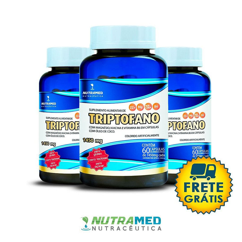 Triptofano + Vit. B3, B6 e Magnésio - Kit 3 unidades