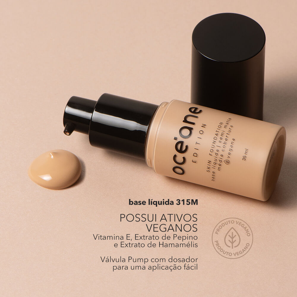 Base Líquida Média Semi-Matte Skin Foundation Océane Edition Cor 315m