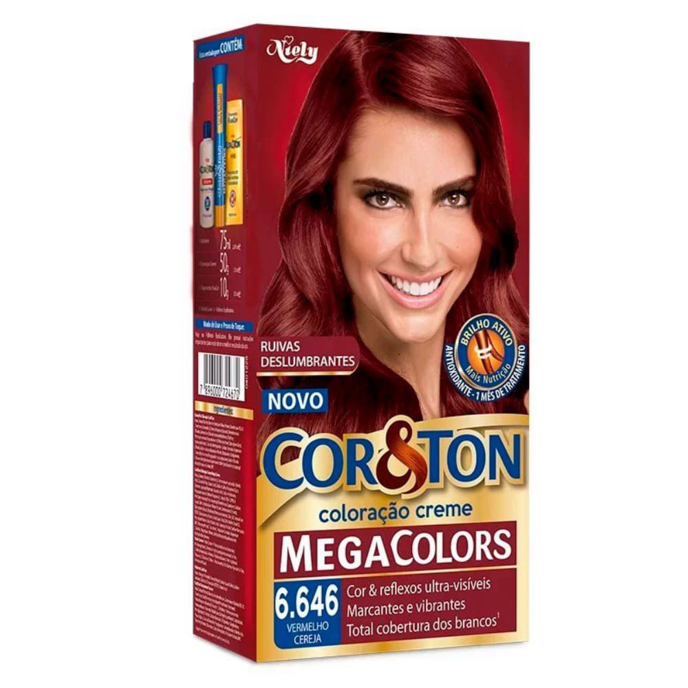 Tintura Creme Cor & Ton Megacolors Vermelho Cereja 6.646