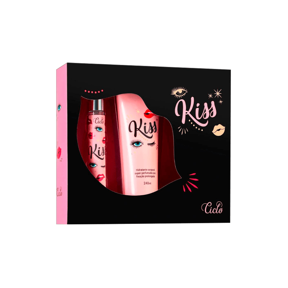 Ciclo Cosméticos Kit Feminino Kiss Deo Colônia 30ml + Hidratante Corporal 240ml