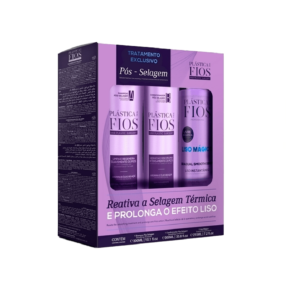 Cadiveu Kit Plástica Dos Fios Home Care - Shampoo 300ml + Condicionador 300ml + Finalizador 215ml