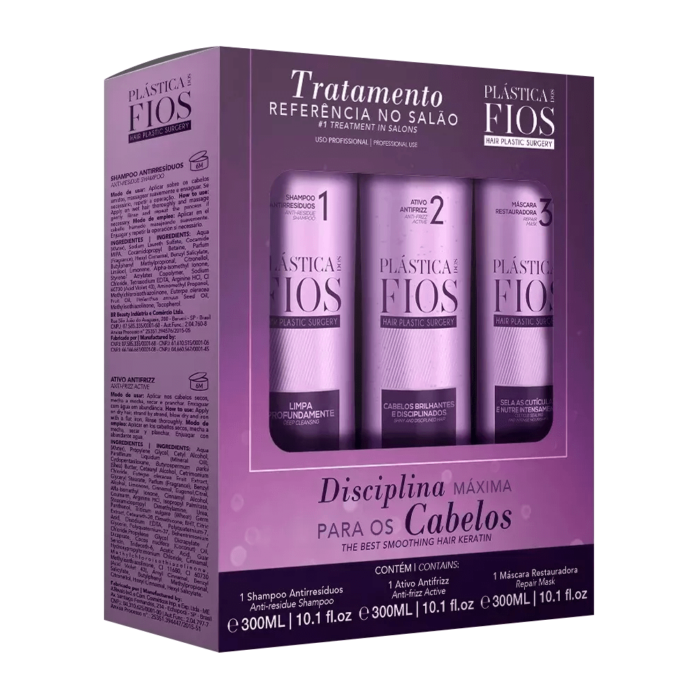 Cadiveu Plástica Dos Fios Kit Profissional - Shampoo 300ml + Selagem Térmica 300ml + Máscara 300ml