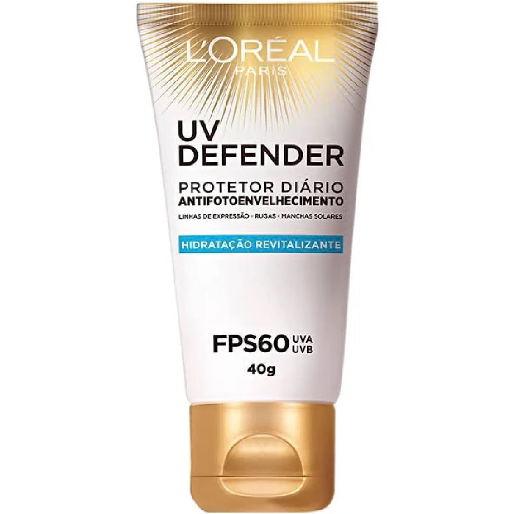Protetor Solar Facial L'oreal Uv Defender Hidratação Fps 60 40g