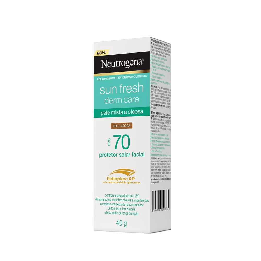 Protetor Solar Facial Com Cor Neutrogena Derm Care Pele Negra FPS70 40g