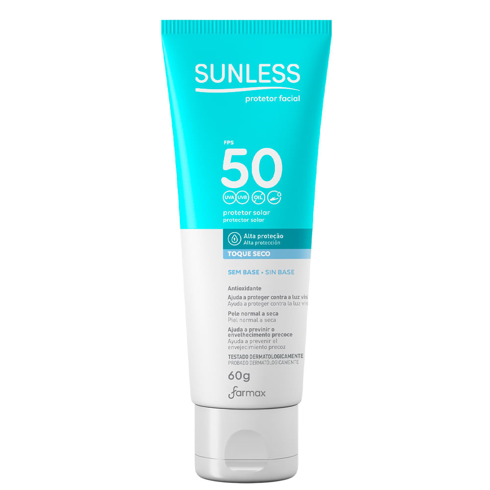 Protetor Solar Facial Sunless FPS 50 Toque Seco 60g
