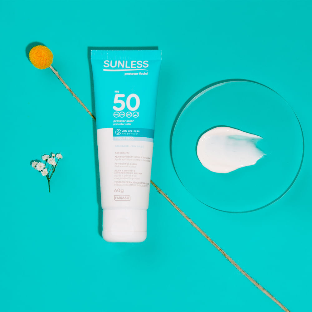 Protetor Solar Facial Sunless FPS 50 Toque Seco 60g