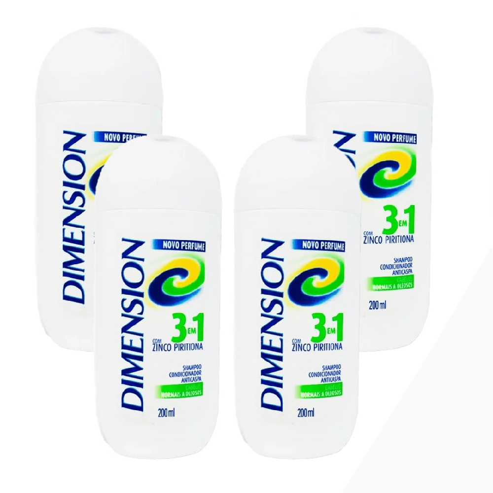 Kit 4 Shampoos Dimension Anticaspa 3x1 200ml