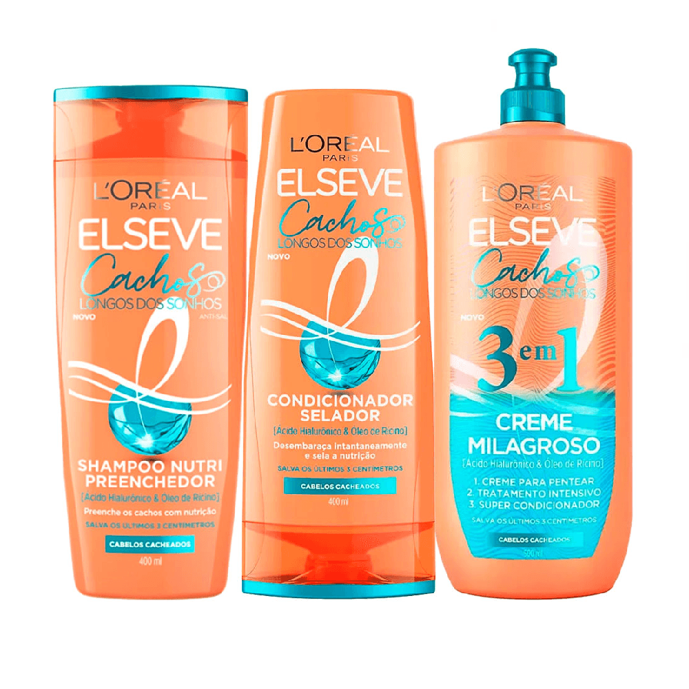 Kit Elseve Cachos Dos Sonhos 3 Produtos