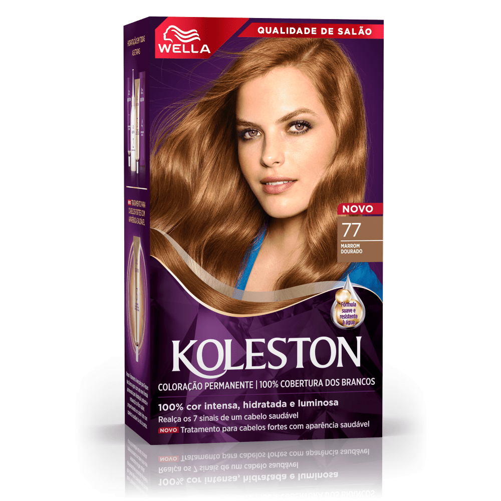 Kit Tintura Koleston Marrom Dourado 77