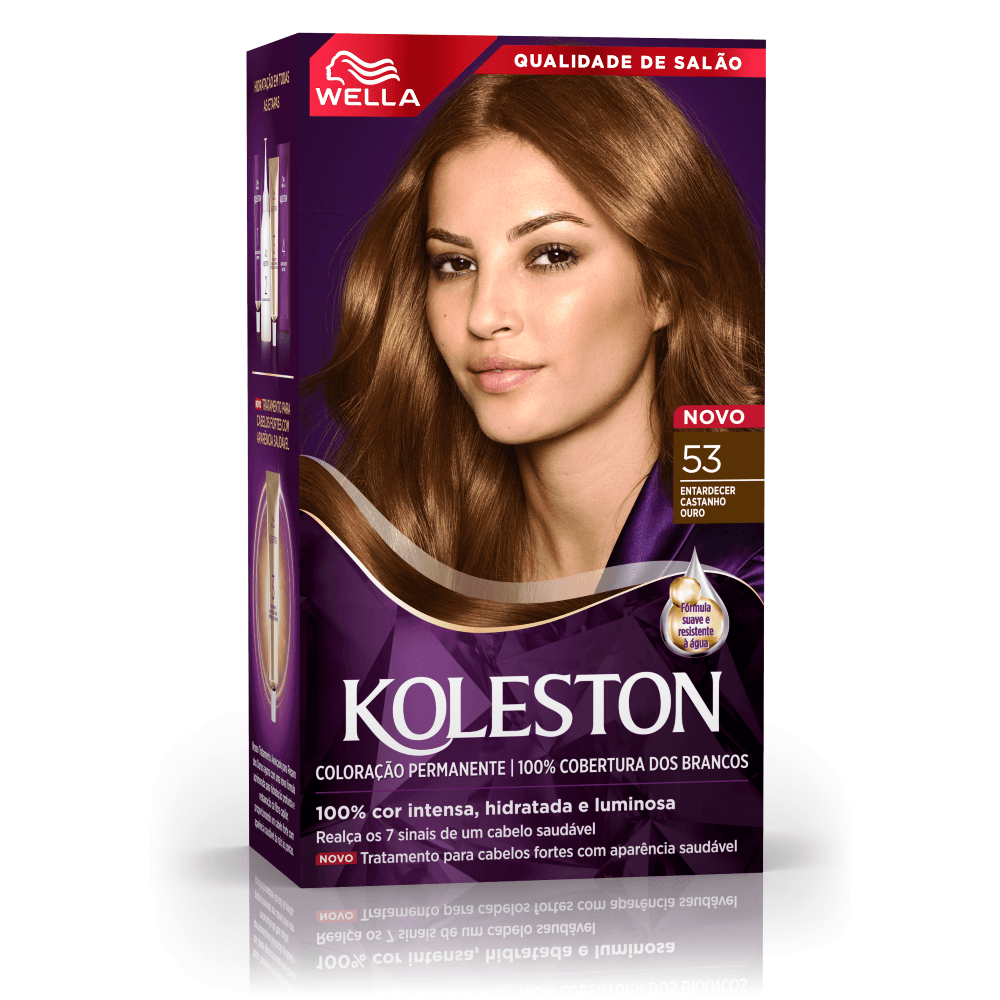 Kit Tintura Koleston Ivete Noites Iluminadas Entardecer Castanho Ouro 53