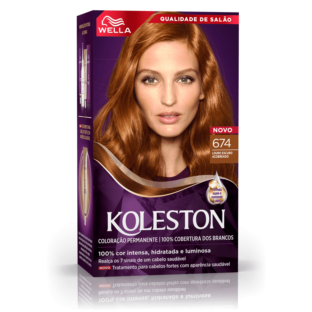 Kit Tintura Koleston Chocolate Acobreado 674
