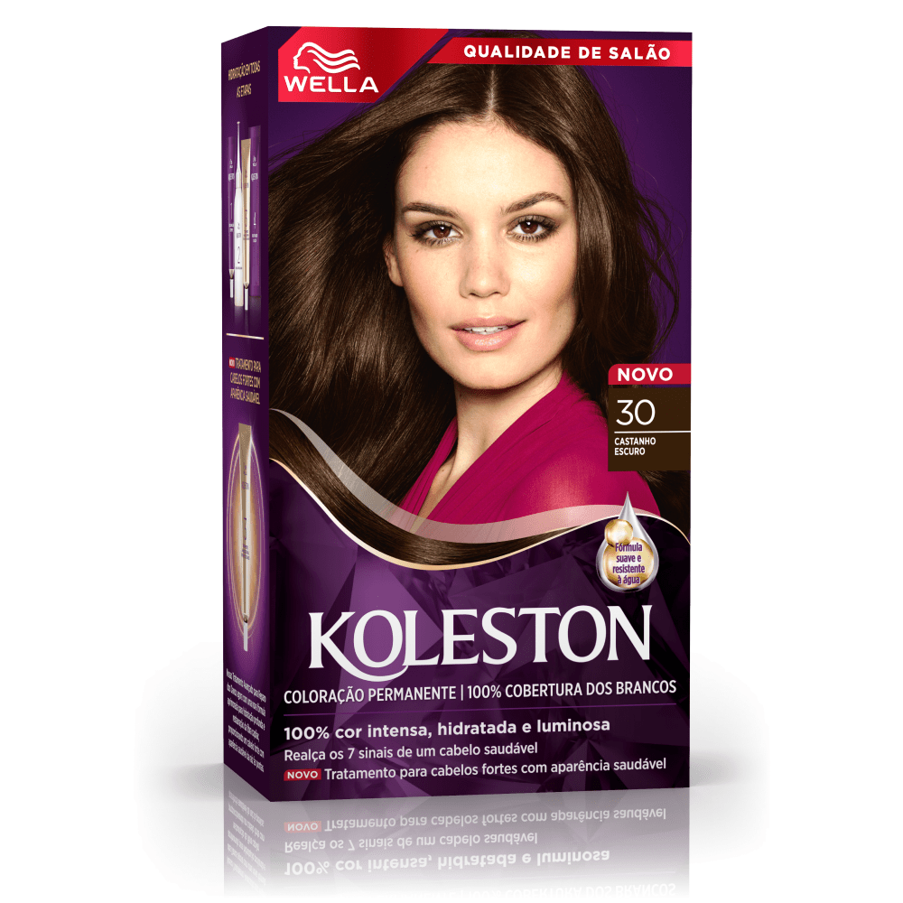 Kit Tintura Koleston Castanho Escuro 30
