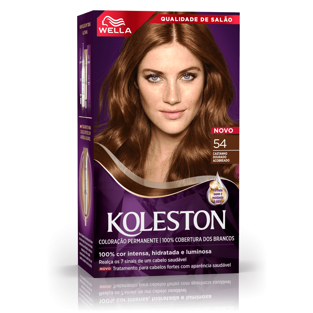 Kit Tintura Koleston Castanho Dourado Acobreado 54