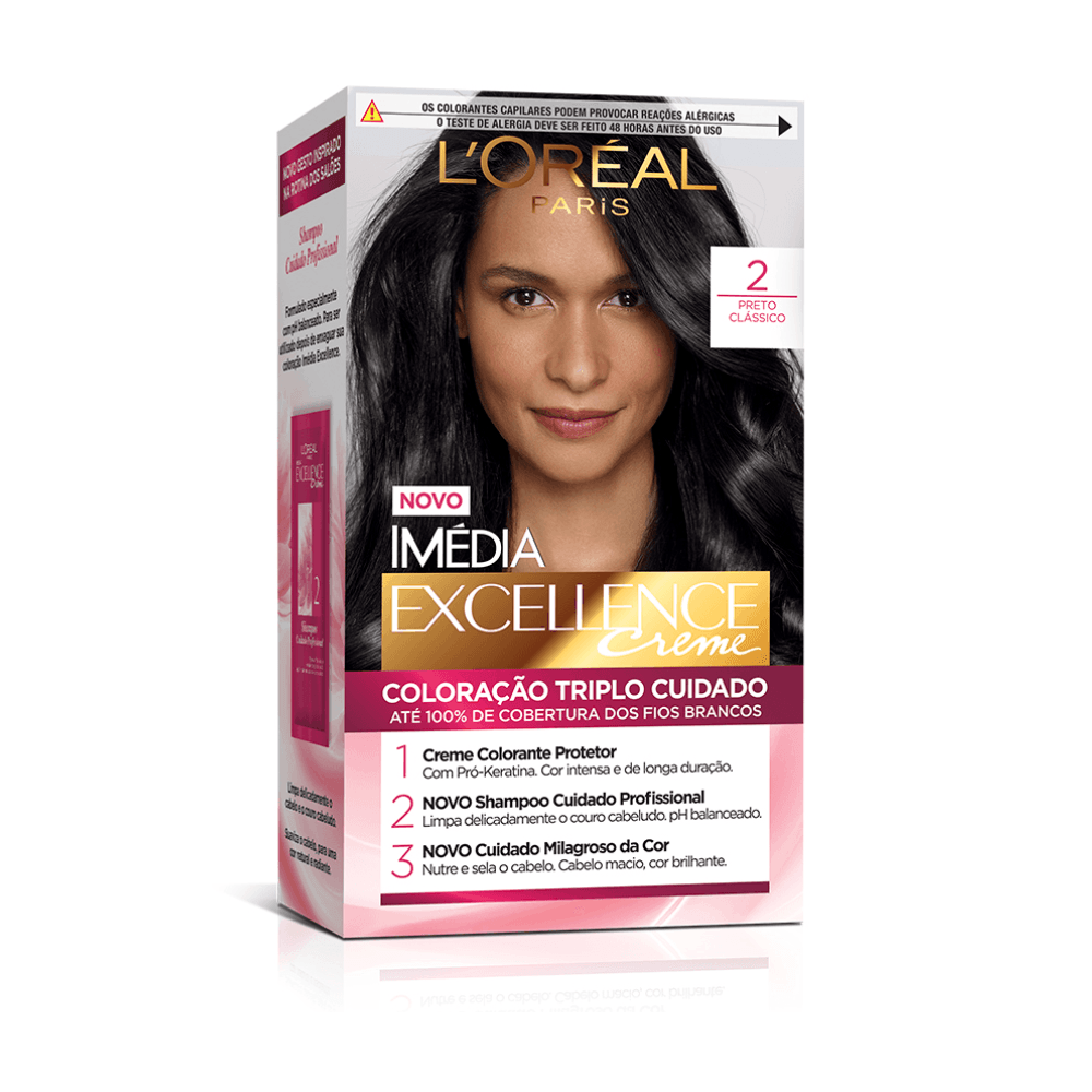 Kit Tintura Imédia Excellence L'Oréal Preto Classico 2