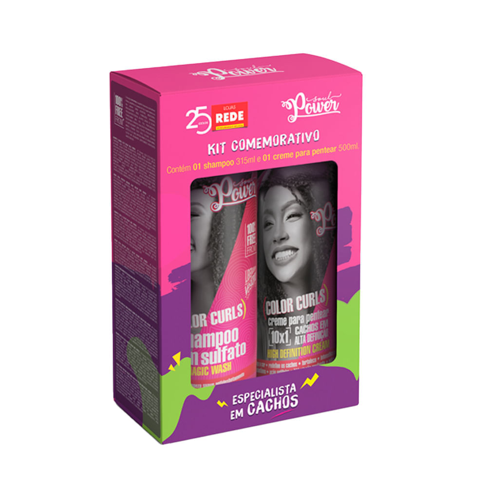 Kit Shampoo 315ml + Creme De Pentear 500ml Soul Power Color Curls