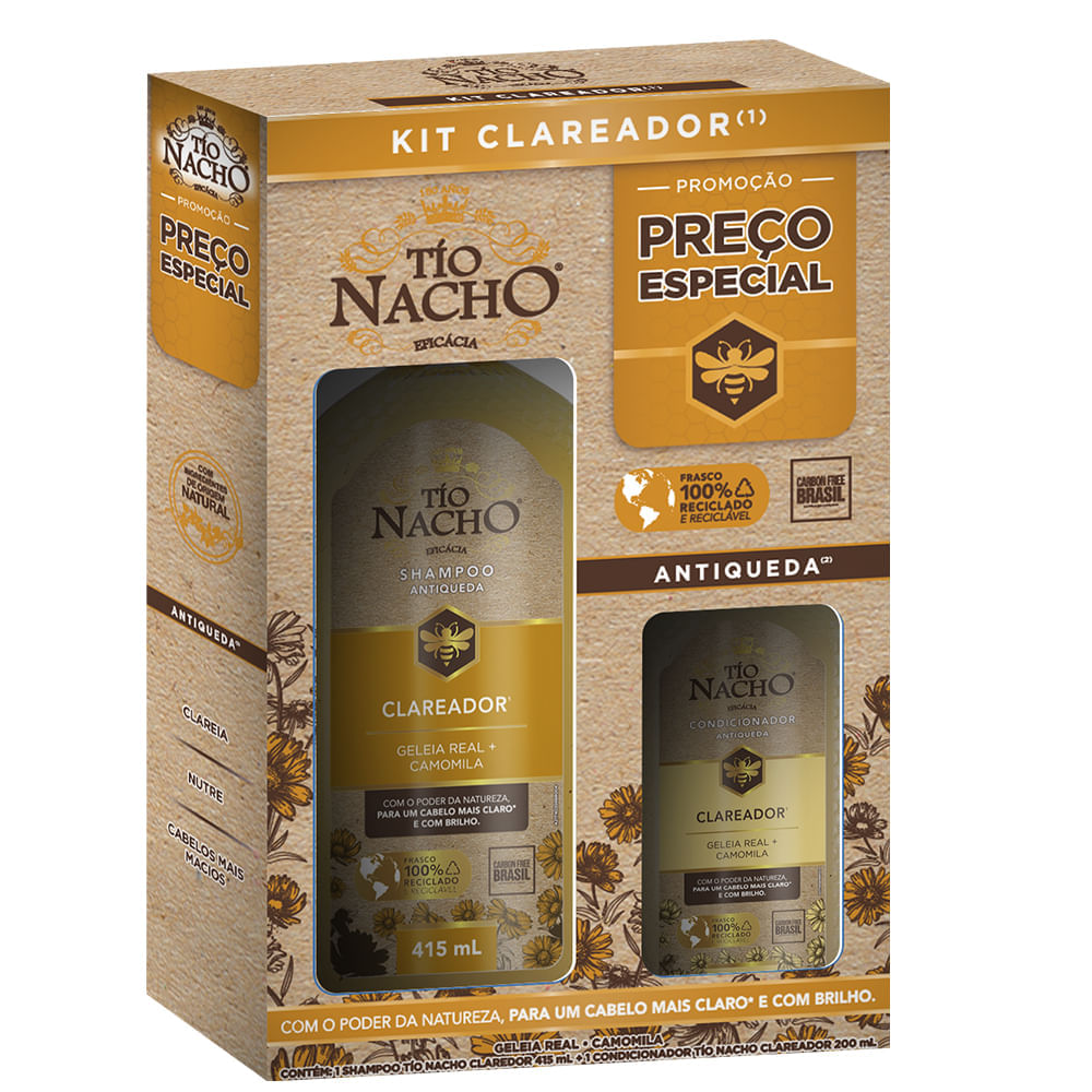 Kit Shampoo 415ml + Condicionador 200ml Tio Nacho Clareador