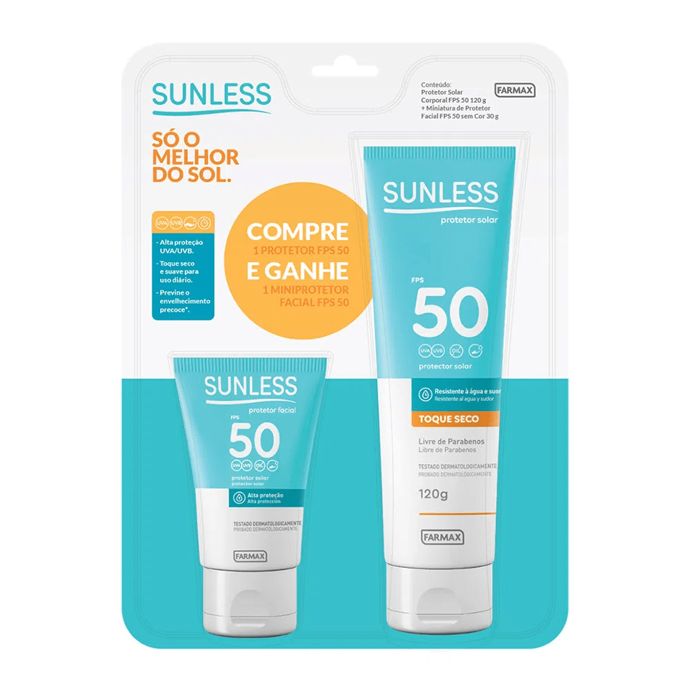 Kit Protetor Solar Sunless Fps50 120g / Gts Facial 30g