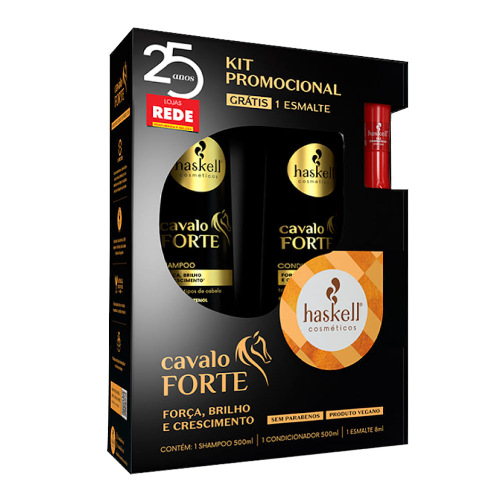 Kit Shampoo + Condicionador Haskell Cavalo Forte 500ml