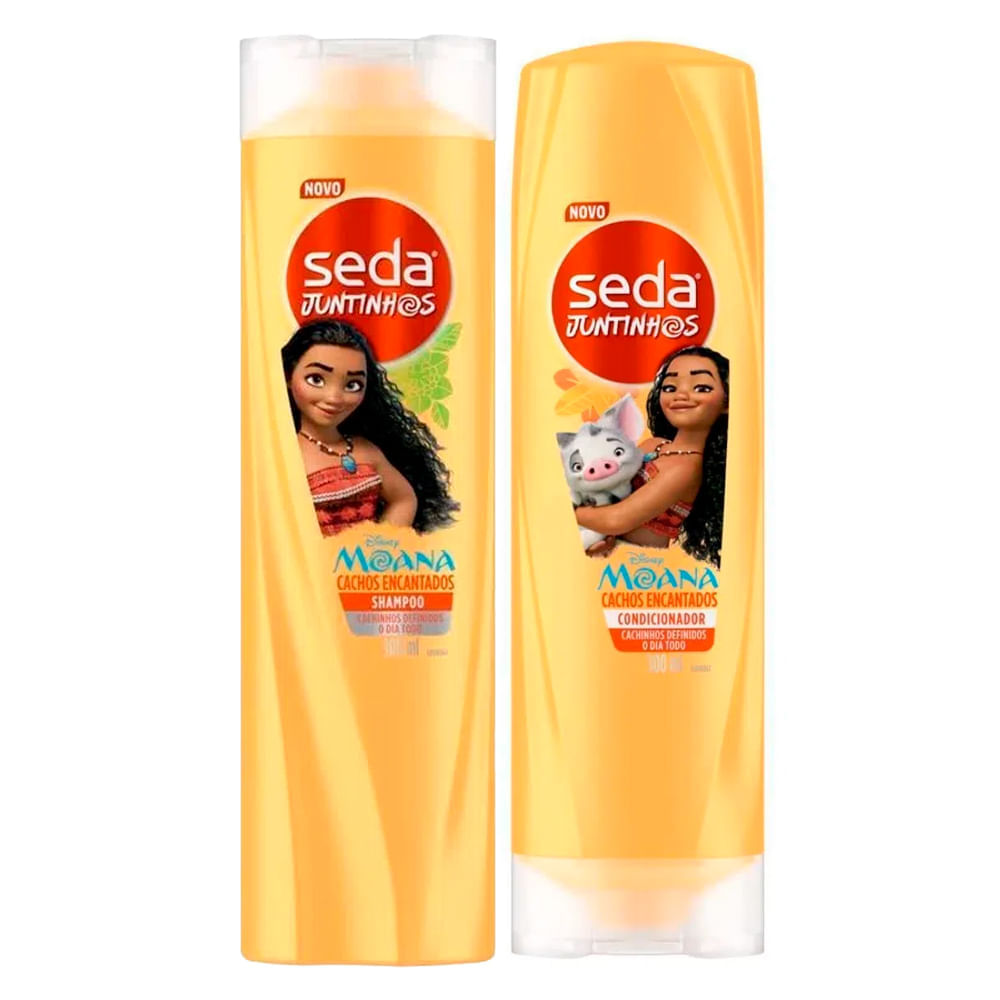 Kit Shampoo + Condicionador Infantil Seda Juntinhos Moana Cachos Encantados 300ml