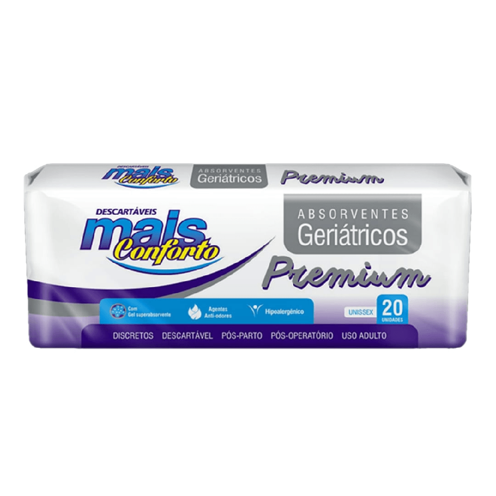 Absorvente Geriátrico Mais Conforto Premium 20 Unidades