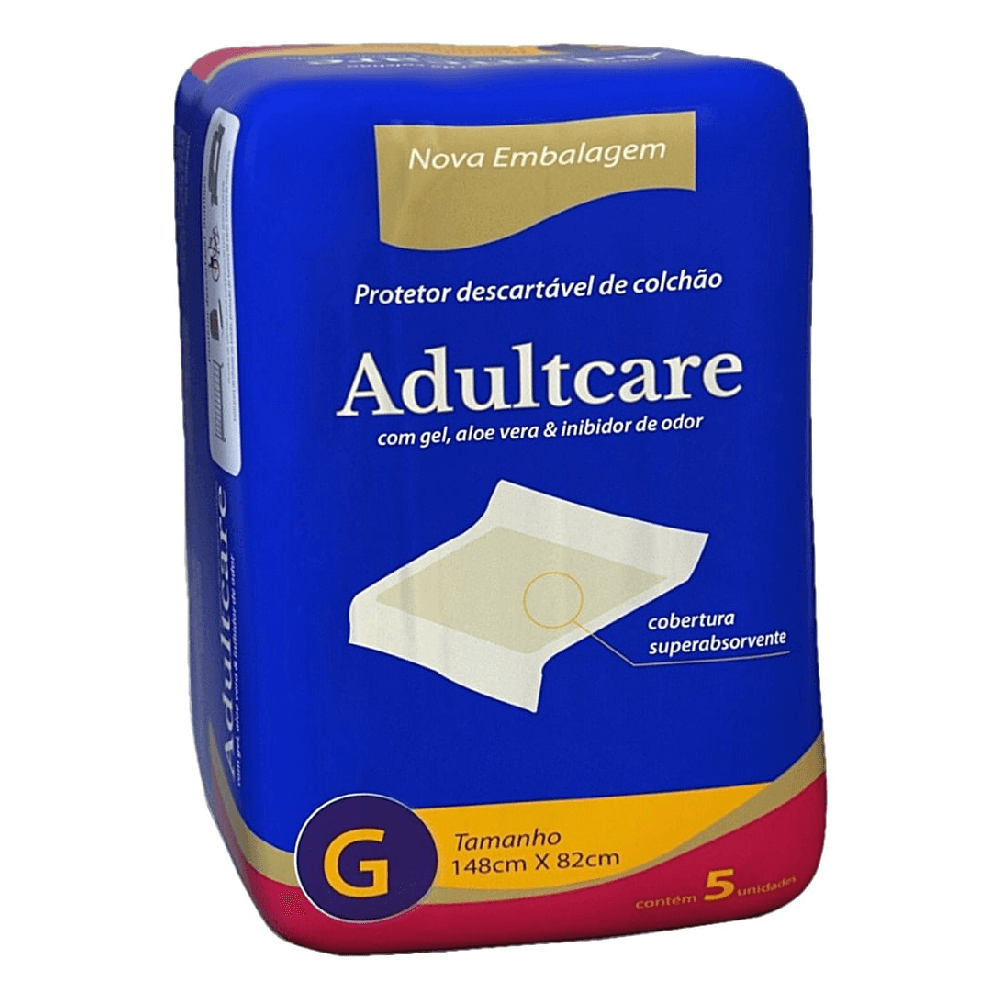 Protetor Descartável de Colchão Adultcare G 148x82cm 5 unidades