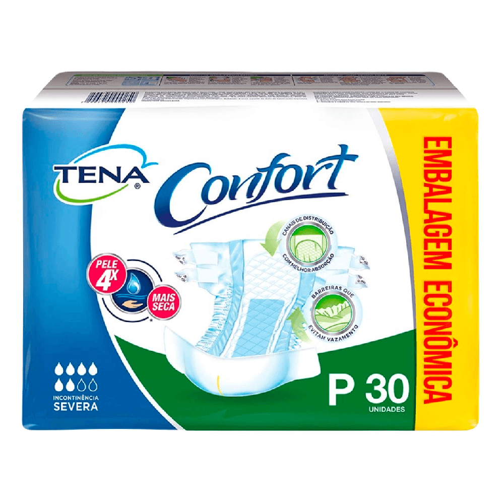 Fralda Geriátrica Tena Confort Tamanho P Com 30 Unidades