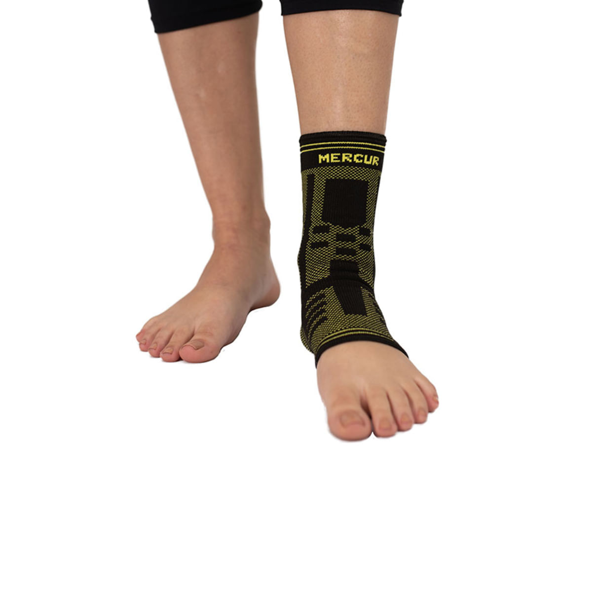 Tornozeleira de Compressão Elástica Mercur Preto/Verde Tamanho G/GG