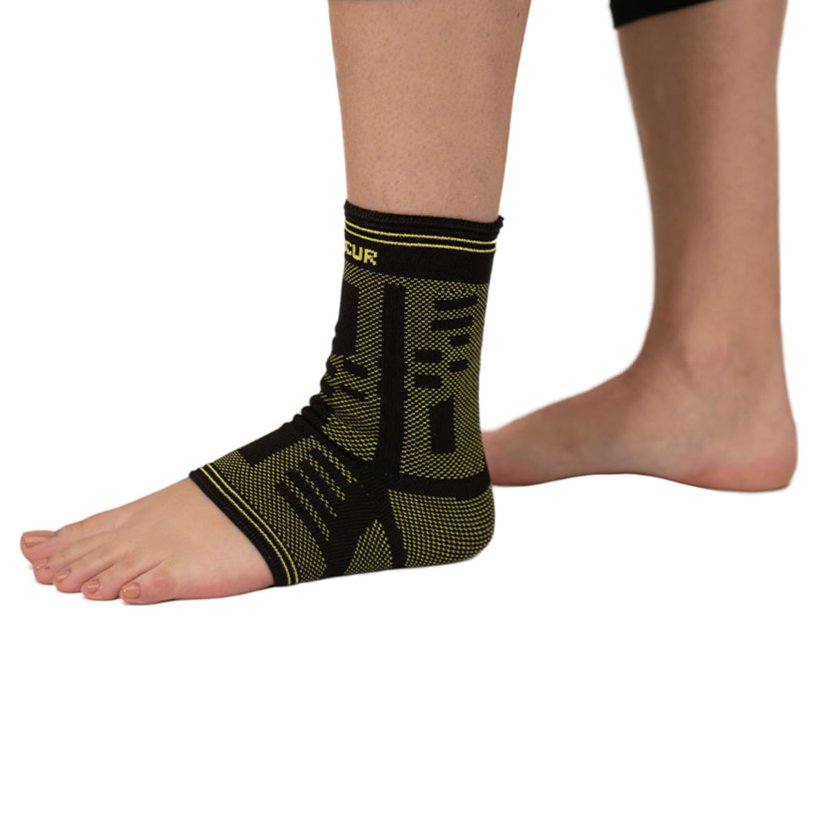 Tornozeleira De Compressão Elástica Mercur Preto/verde Tamanho P/m