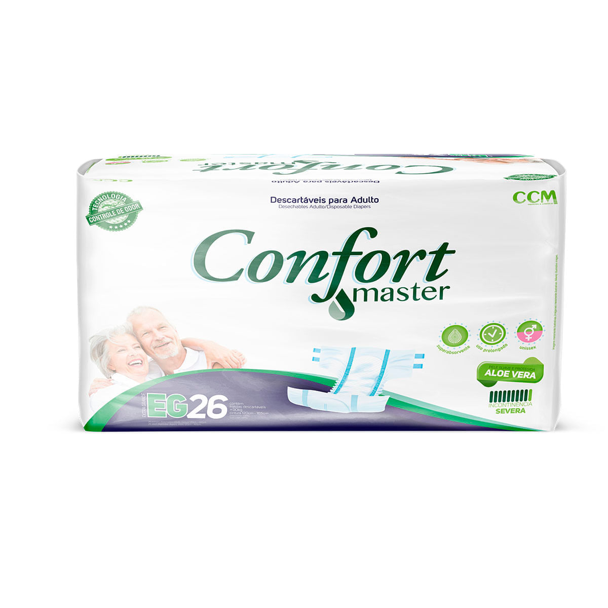Fralda Geriátrica Confort Master Tamanho EG Pacote Com 26 Unidades