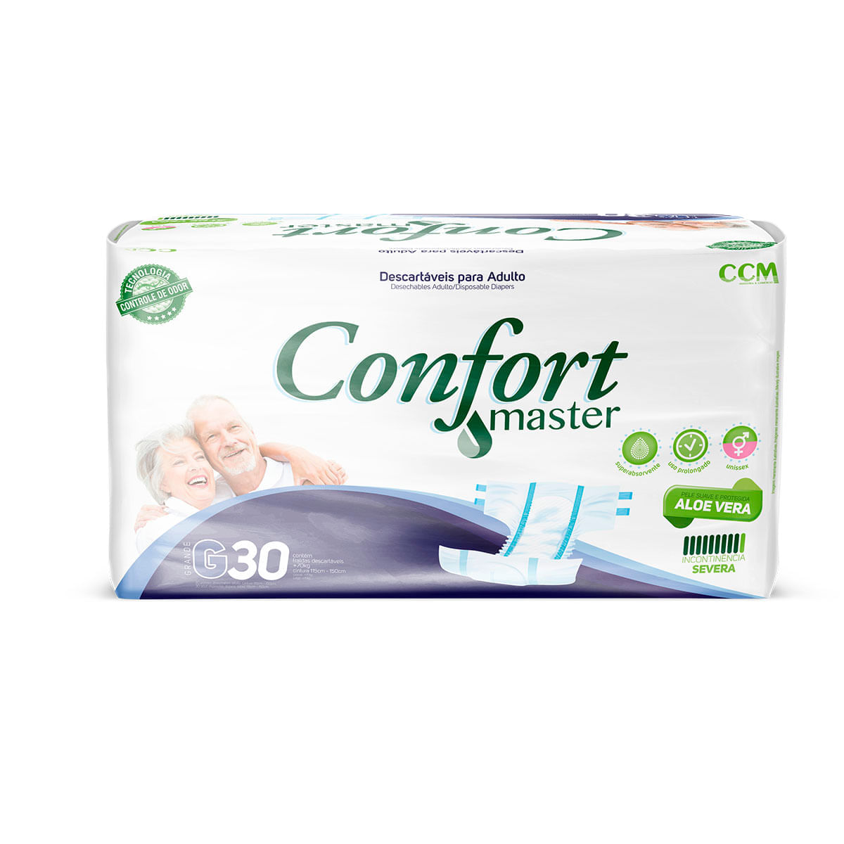 Fralda Geriátrica Confort Master Tamanho G Pacote Com 30 Unidades