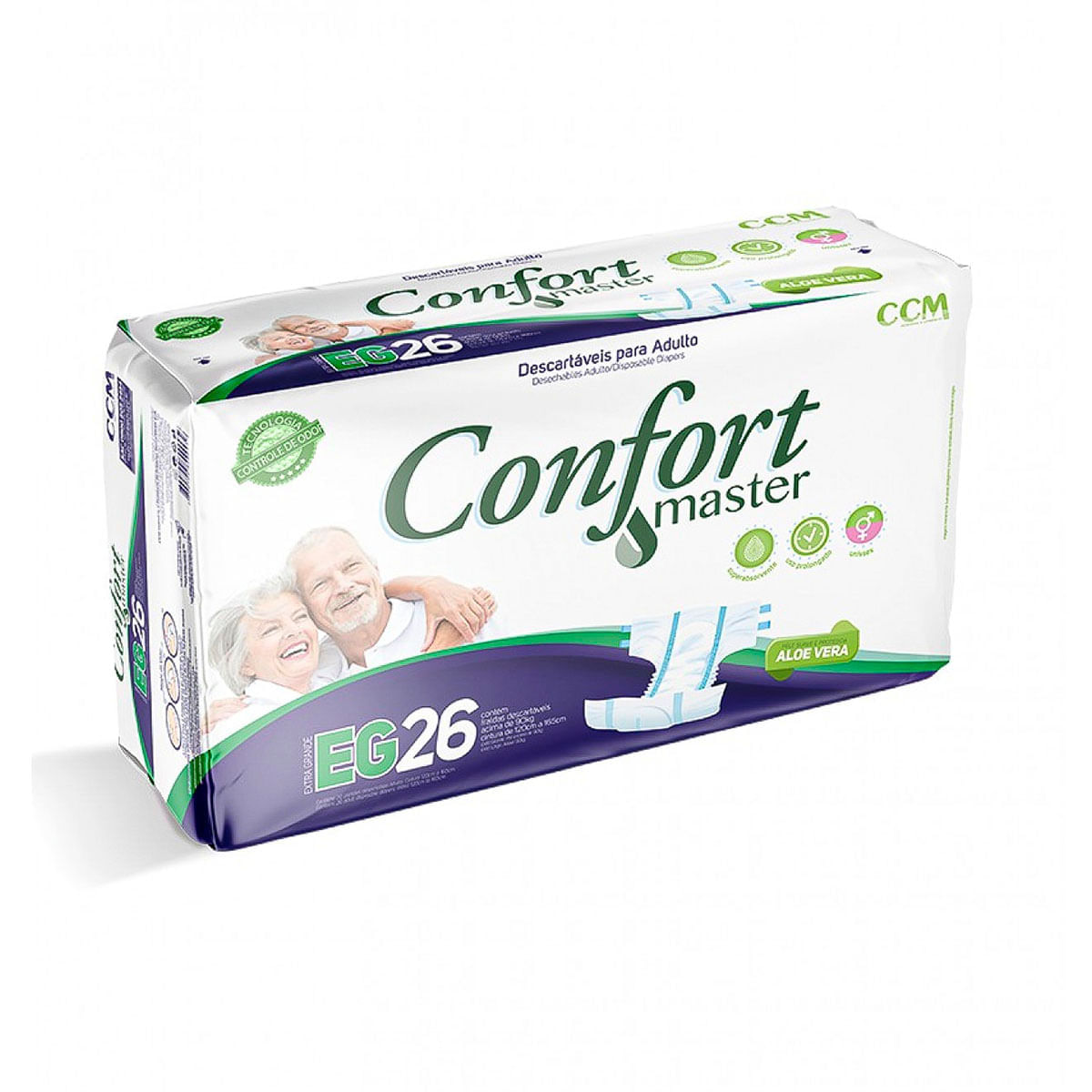 Fralda Geriátrica Confort Master Tamanho EG Pacote Com 26 Unidades
