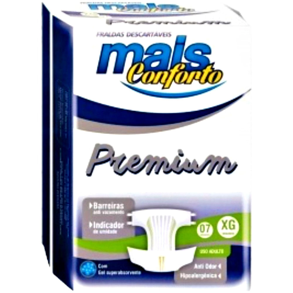 Fralda Geriátrica Mais Conforto Premium Tamanho XG Pacote com 07 fraldas