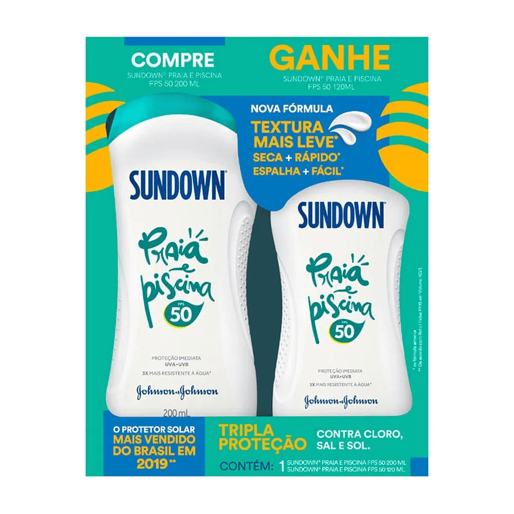 Kit Protetor Solar Sundown FPS50 200ml + FPS50 120ml