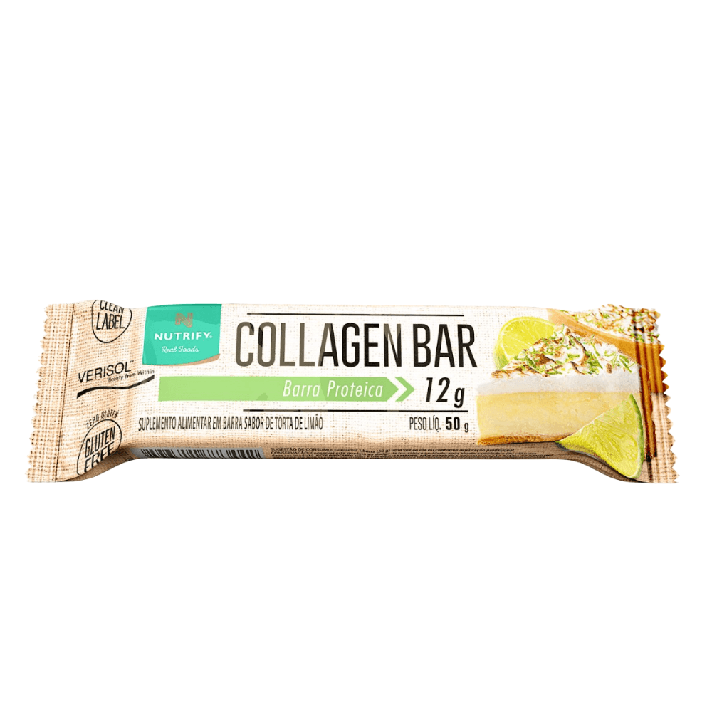 Barra de Proteína com Colágeno Collagen Bar Nutrify Sabor Torta de Limão 50g