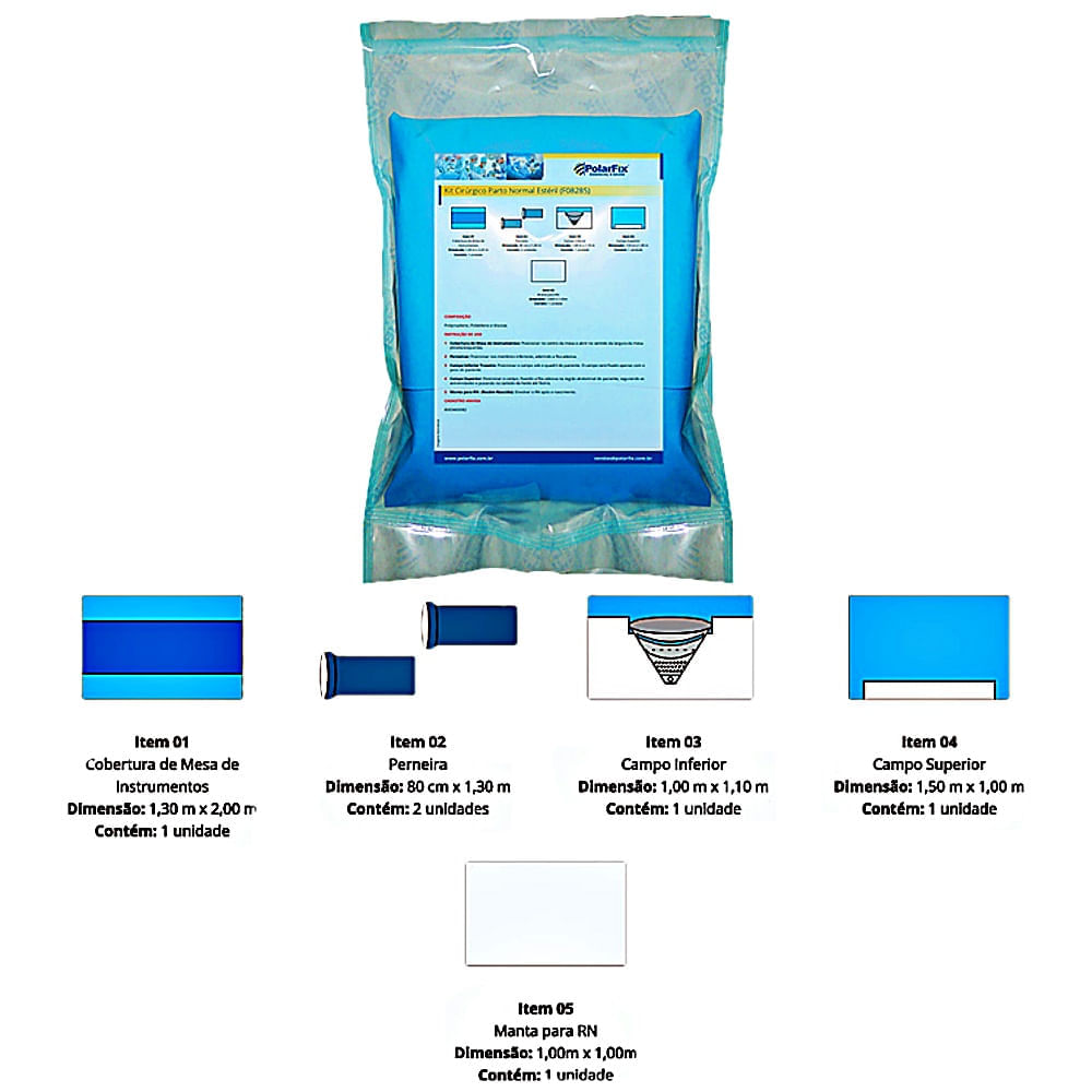Kit Cirúrgico Parto Normal Estéril Polar Fix