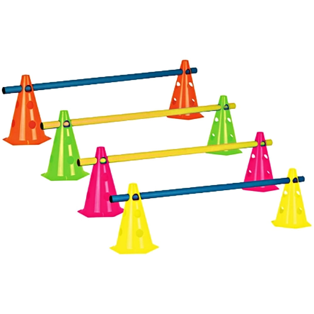 Kit Barreira De Agilidade Kallango 8 Cones 4 Barras