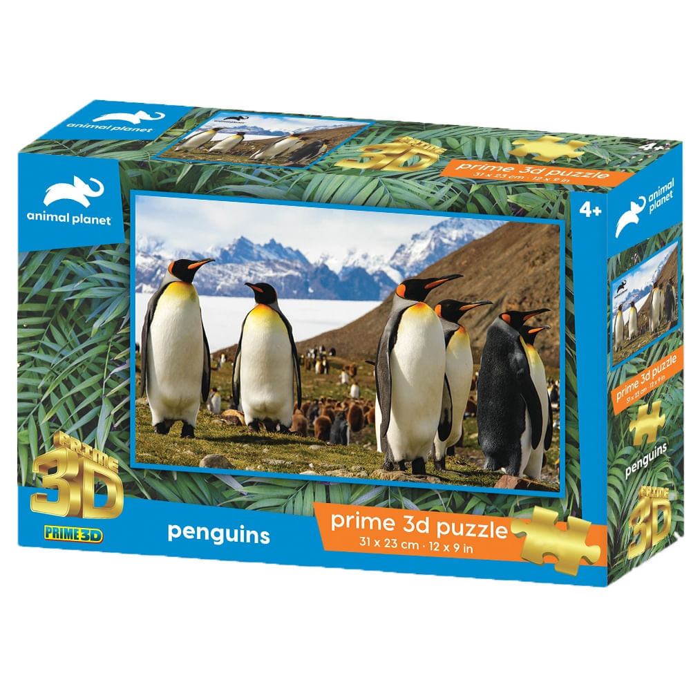 Quebra-Cabeça 3D Animal Planet Família Pinguim Multikids 100 Peças BR2116