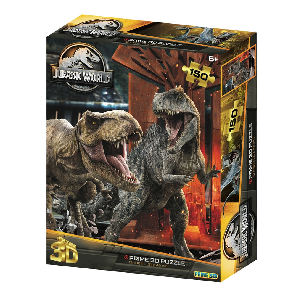 Quebra Cabeça 3D T-Rex Vs Triceratops Jurassic World Multikids 150 Peças BR2112
