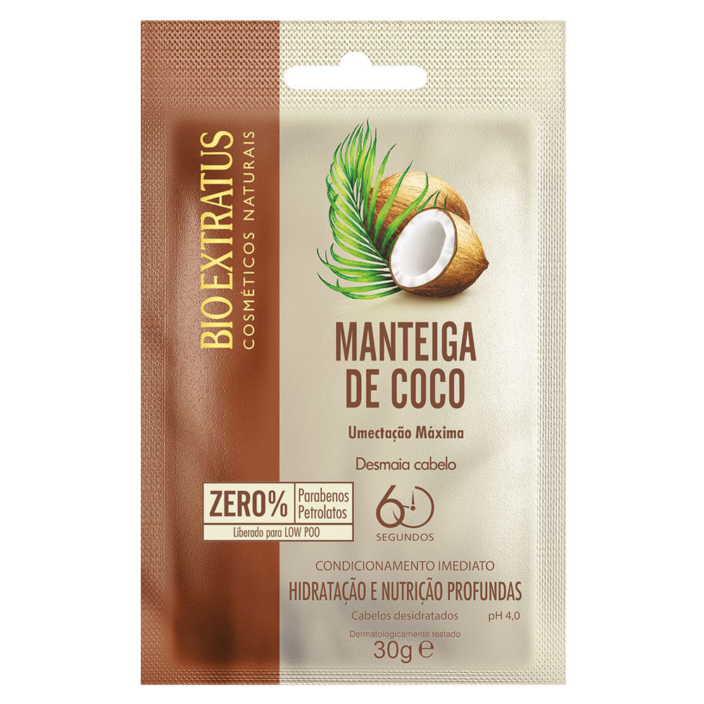Máscara Capilar Sachê Bio Extratus Manteiga De Coco 30g