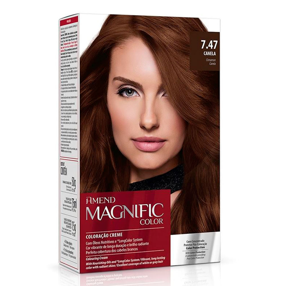 Kit Coloração Creme Amend Magnific Canela 7.47