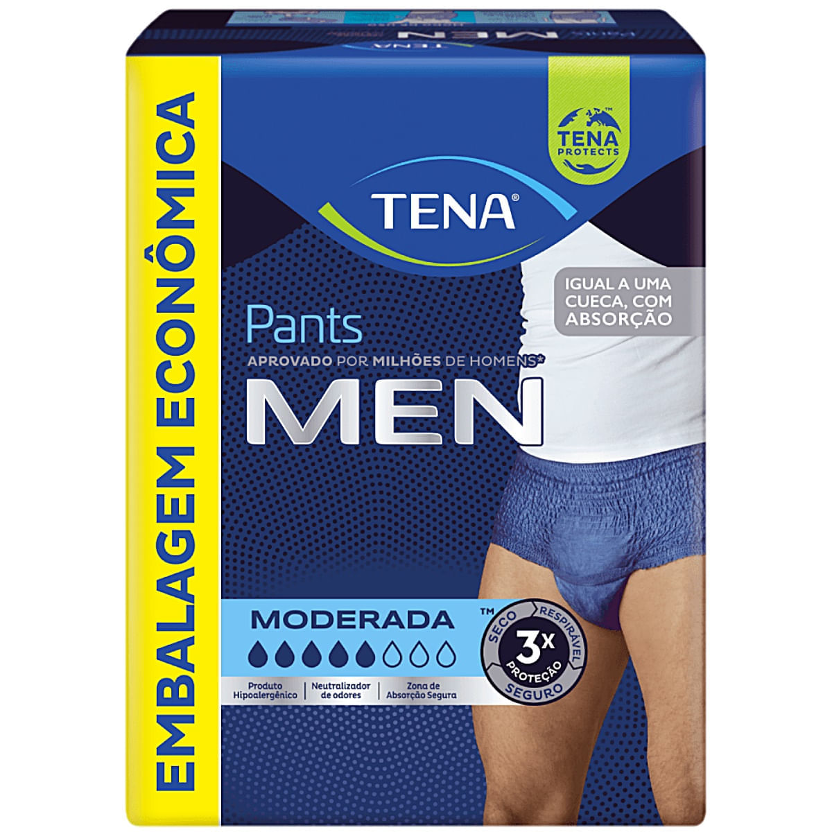 Roupa Íntima Descartável Masculina Tena Pants Men P/M 16 unidades