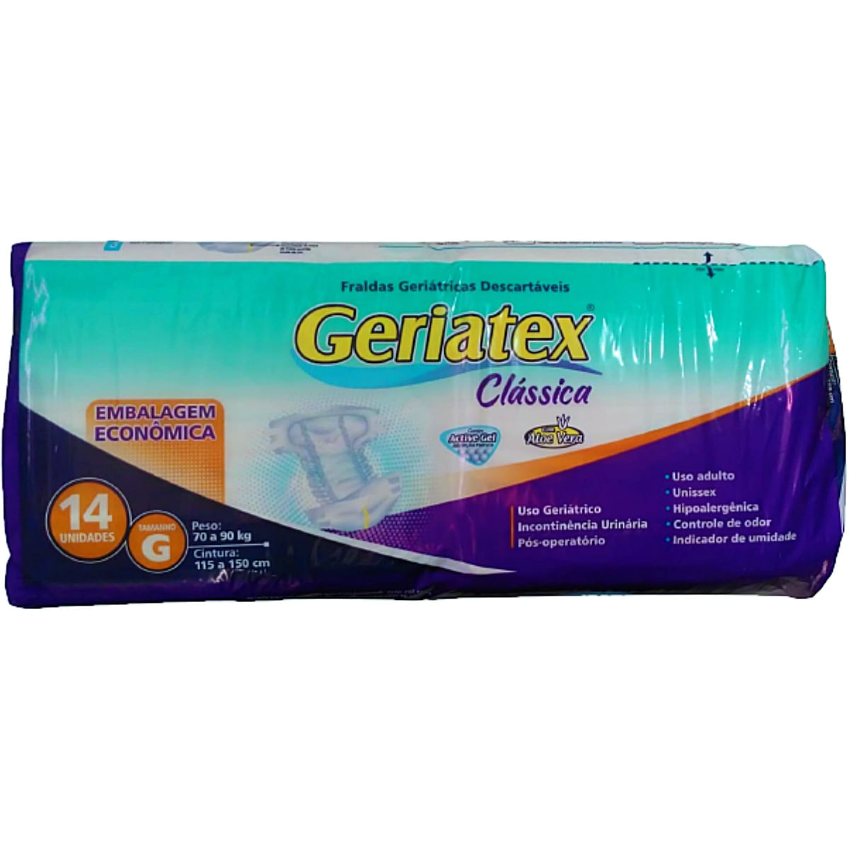 Fralda Geriátrica Geriatex Clássica Tamanho G 14 Fraldas