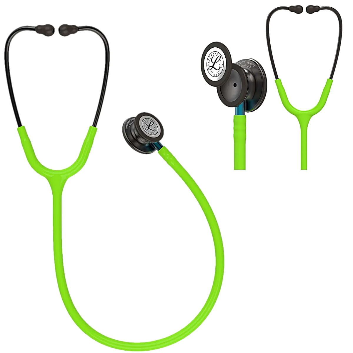 Estetoscópio Littmann ClassicIII Verde Limão Azul & Smoke 5875