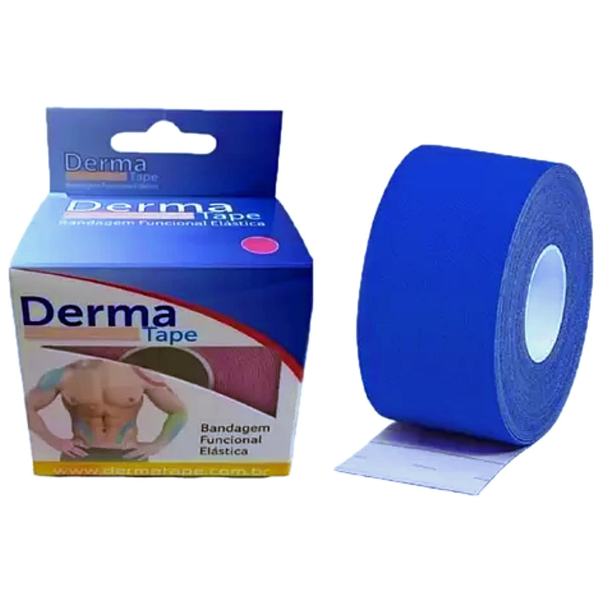 Bandagem Elástica Kinesio Dermatape 5mx5cm Azul - Unidade
