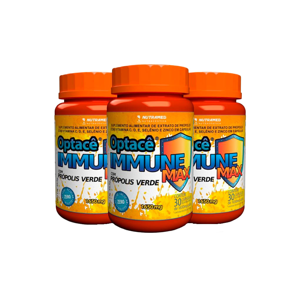 Suplemento Immune Max Com 30 Cápsulas KIt com 3 Unidades