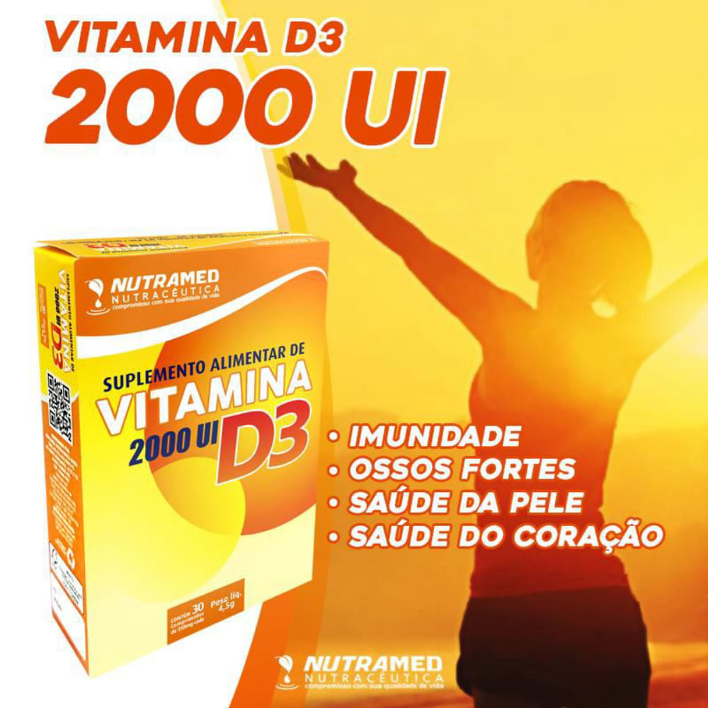 Vitamina D3 2000 UI Com 30 Comprimidos