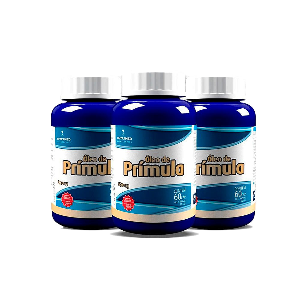 Óleo de Prímula Com 60 cápsulas Kit Com 3 unidades