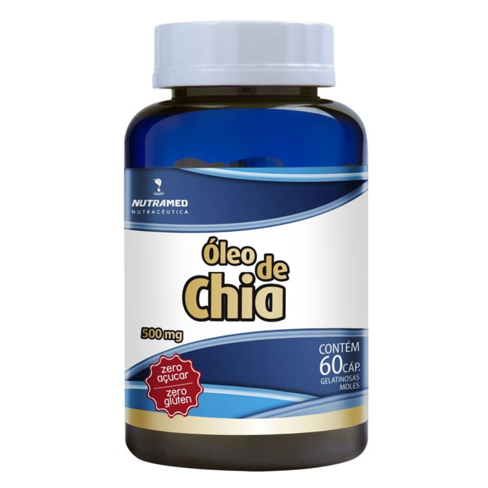 Óleo De Chia Com 60 Cápsulas