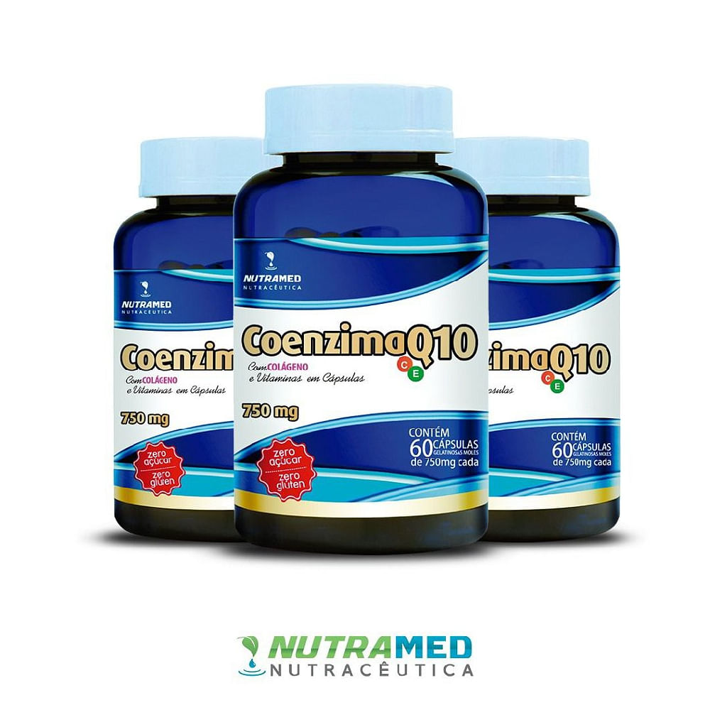 Kit Coenzima Q10 + Colágeno e Vitaminas C e E 3 Unidades